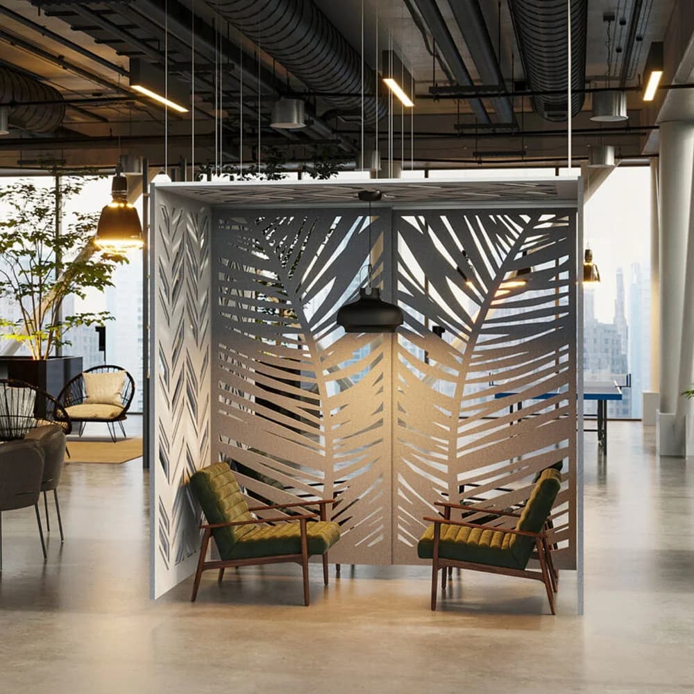 Ezobord Suspended Office module enclosing a lounge area.