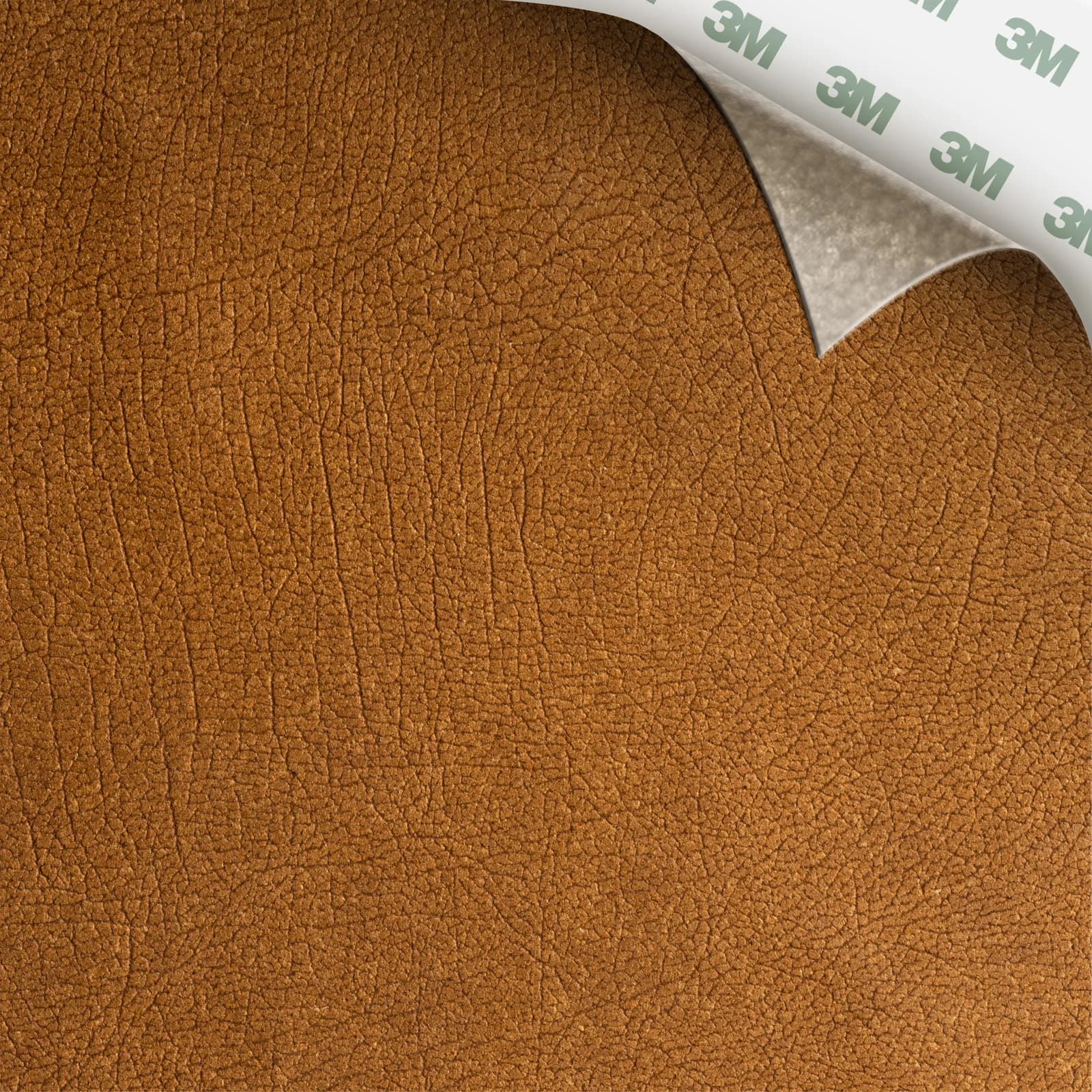EcoDomo Stratto Maple Buffalo swatch with the peel-and-stick backing showing.