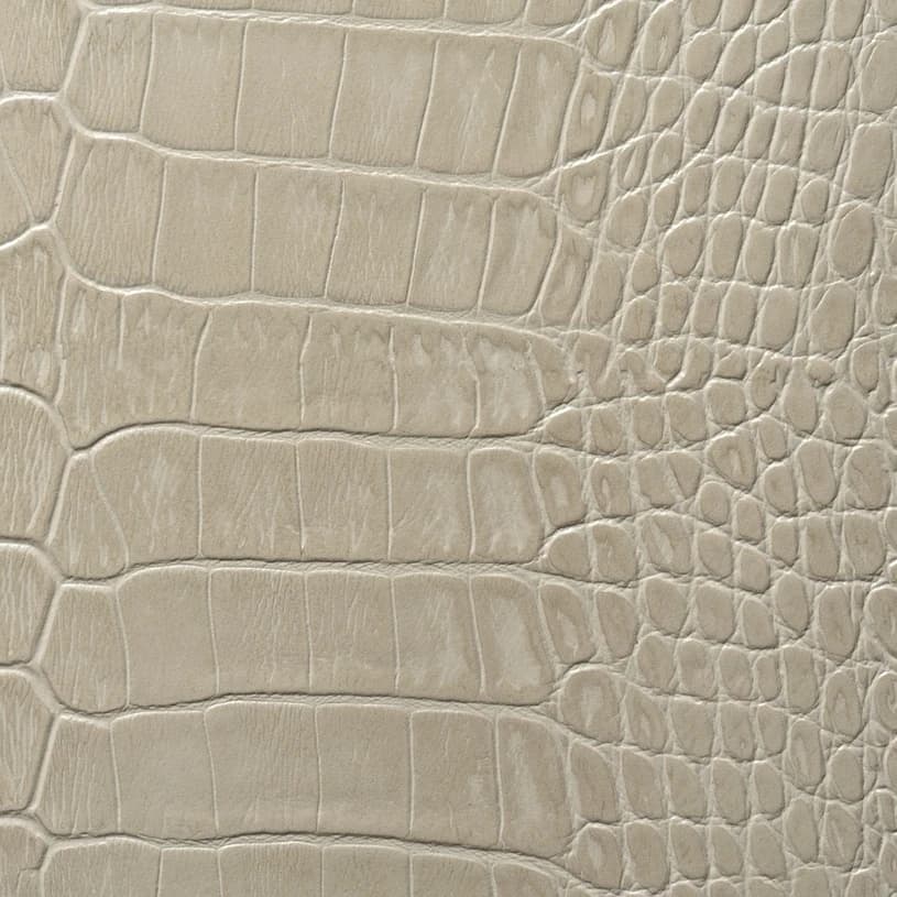 Ecodomo Paloma Grey Crocodile Leather material sample.
