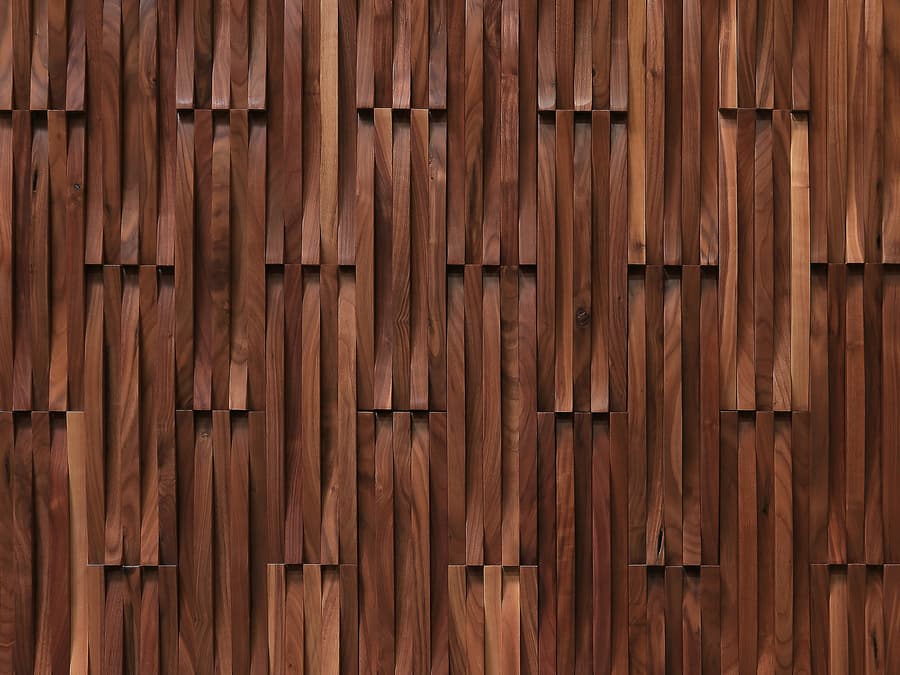 Duchateau Curva American Walnut 3D carved wood panel swatch.