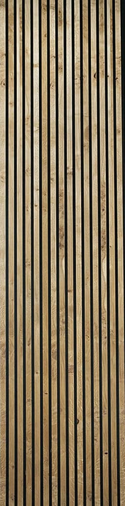 Akupanel 2' x 10' Natural Oak Brown Acoustical material sample.