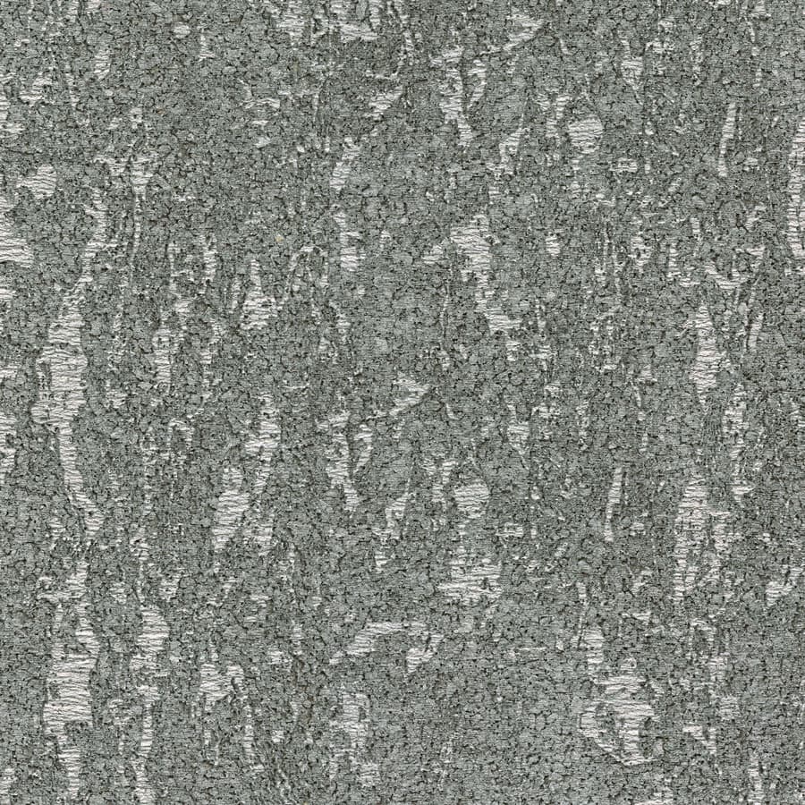 An abstract laminate pattern in gray tones, defined by layered marks, tonal variation, and restrained visual movement