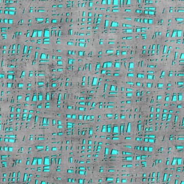 An abstract laminate pattern in balanced neutral and mid-tone hues, defined by layered marks, tonal variation, and restrained visual movement