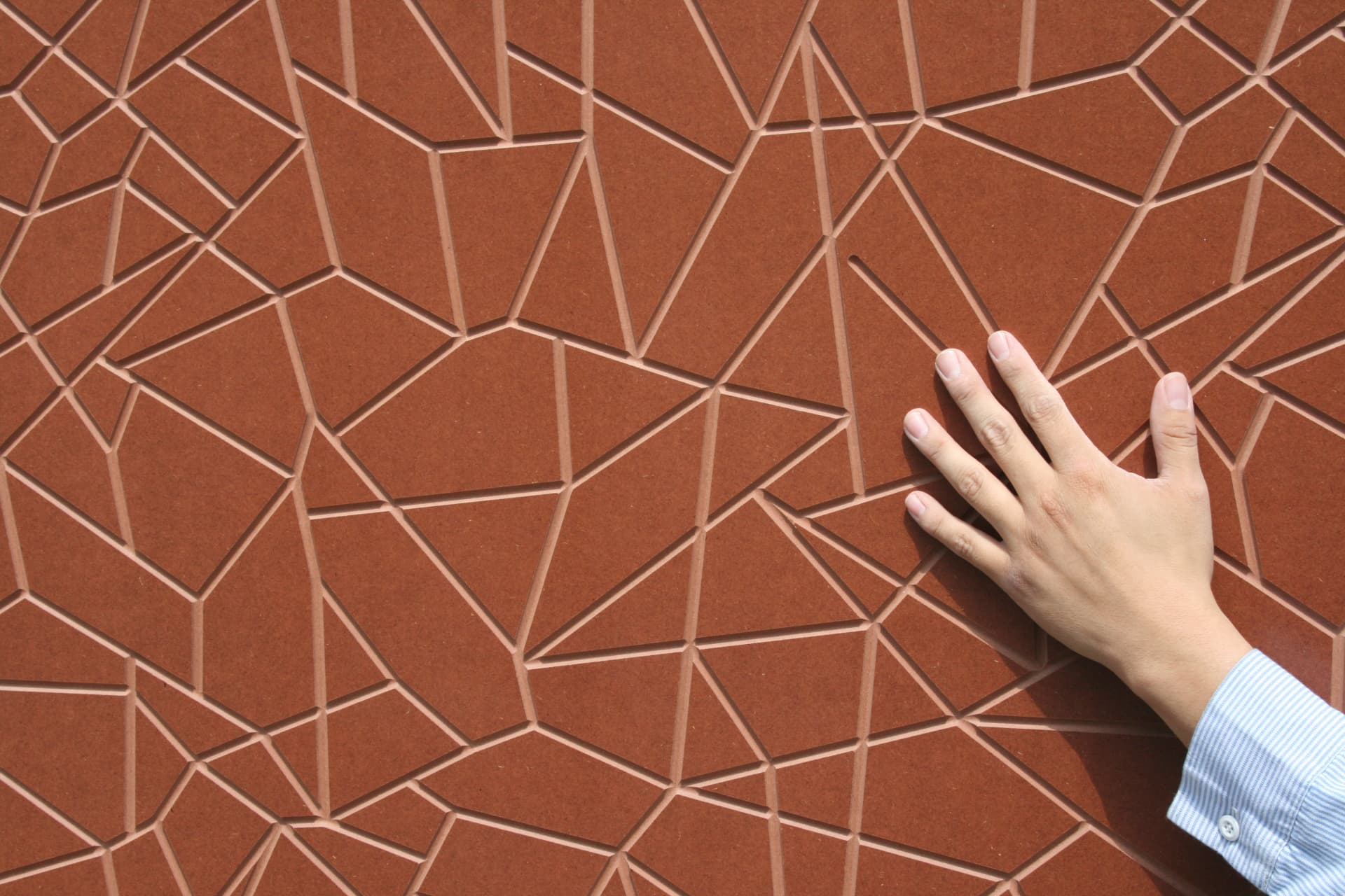 Elements Geo Customizable Color Options 3d Carved Panel material sample.