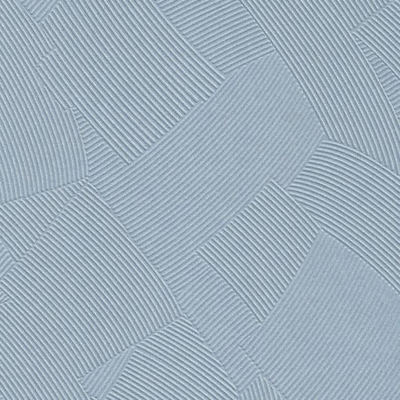 An abstract laminate pattern in blue tones, defined by layered marks, tonal variation, and restrained visual movement