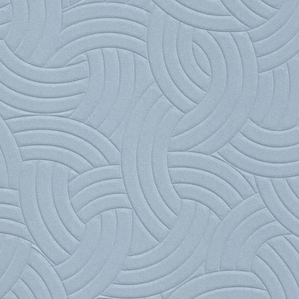 An abstract laminate pattern in blue tones, defined by layered marks, tonal variation, and restrained visual movement