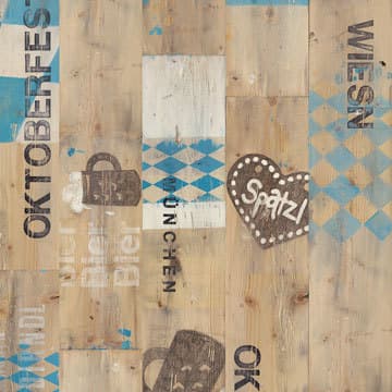 An abstract laminate pattern in balanced neutral and mid-tone hues, defined by layered marks, tonal variation, and restrained visual movement