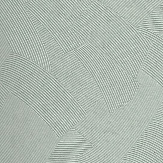 An abstract laminate pattern in green tones, defined by layered marks, tonal variation, and restrained visual movement