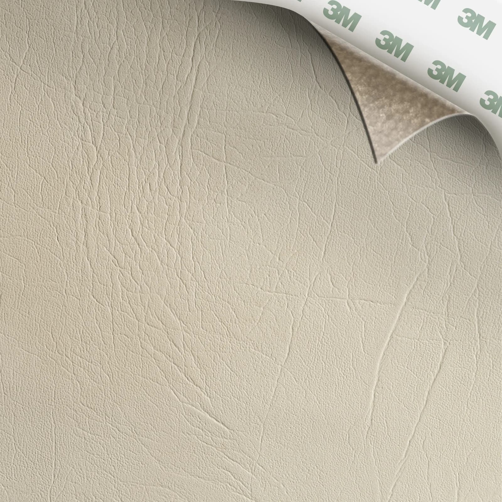 EcoDomo Stratto Paloma Grey Buffalo swatch with the peel-and-stick backing showing.