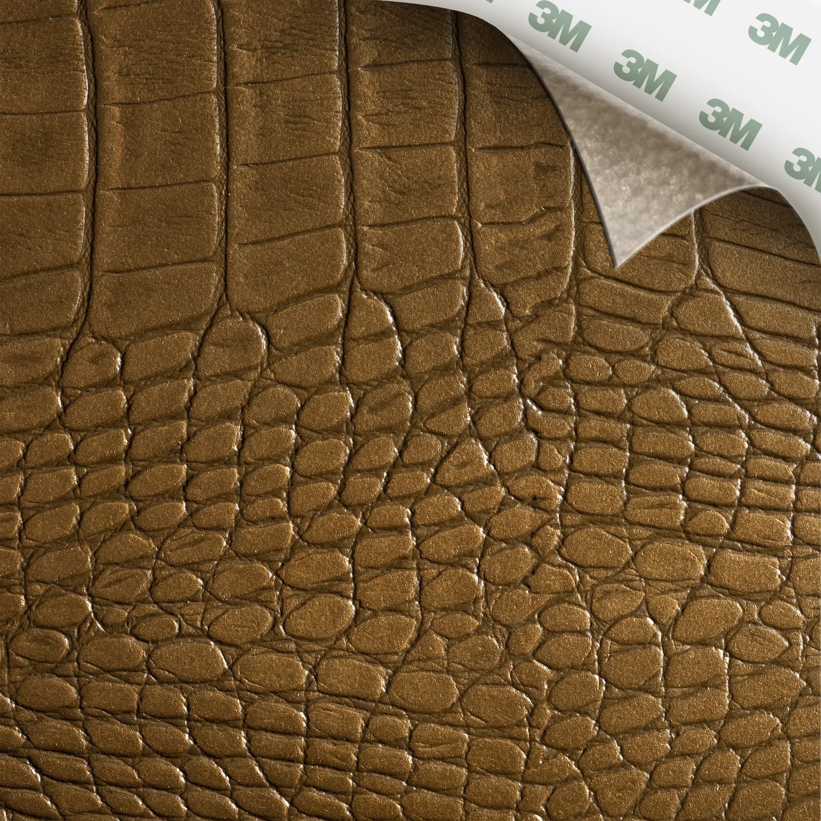 EcoDomo Stratto Casino Royal Crocodile swatch with the peel-and-stick backing showing.