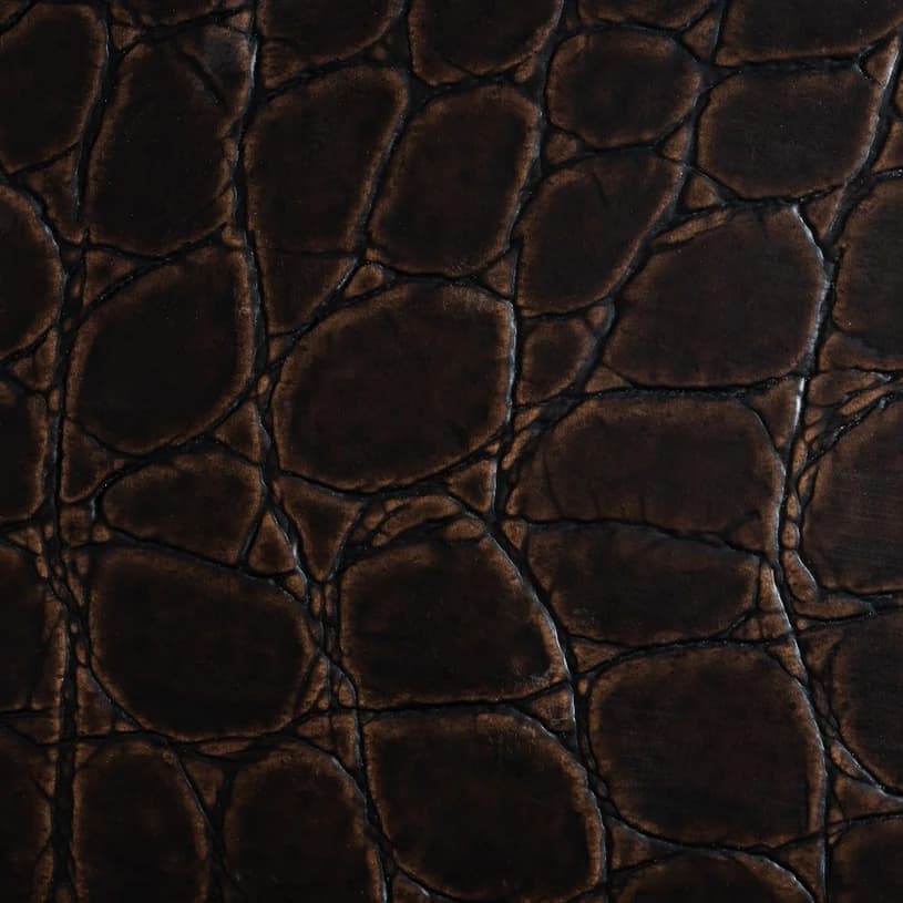 Ecodomo Jumbo Croc Bourbon Leather material sample.