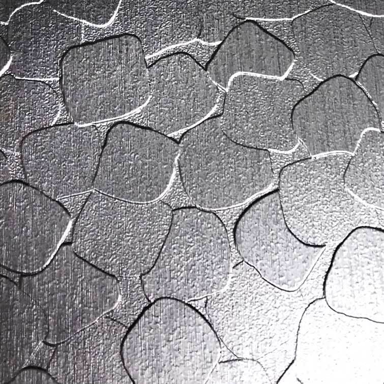 Specified Metals Basketweave EBP002 Silver Silver Laminate material sample.