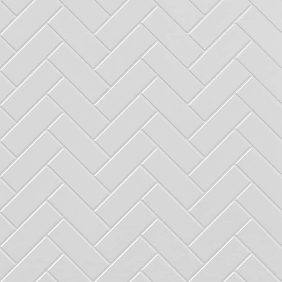 MirroFlex Herringbone White Thermoplastic Wall Panels material sample.