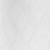 An abstract laminate pattern in white tones, defined by layered marks, tonal variation, and restrained visual movement