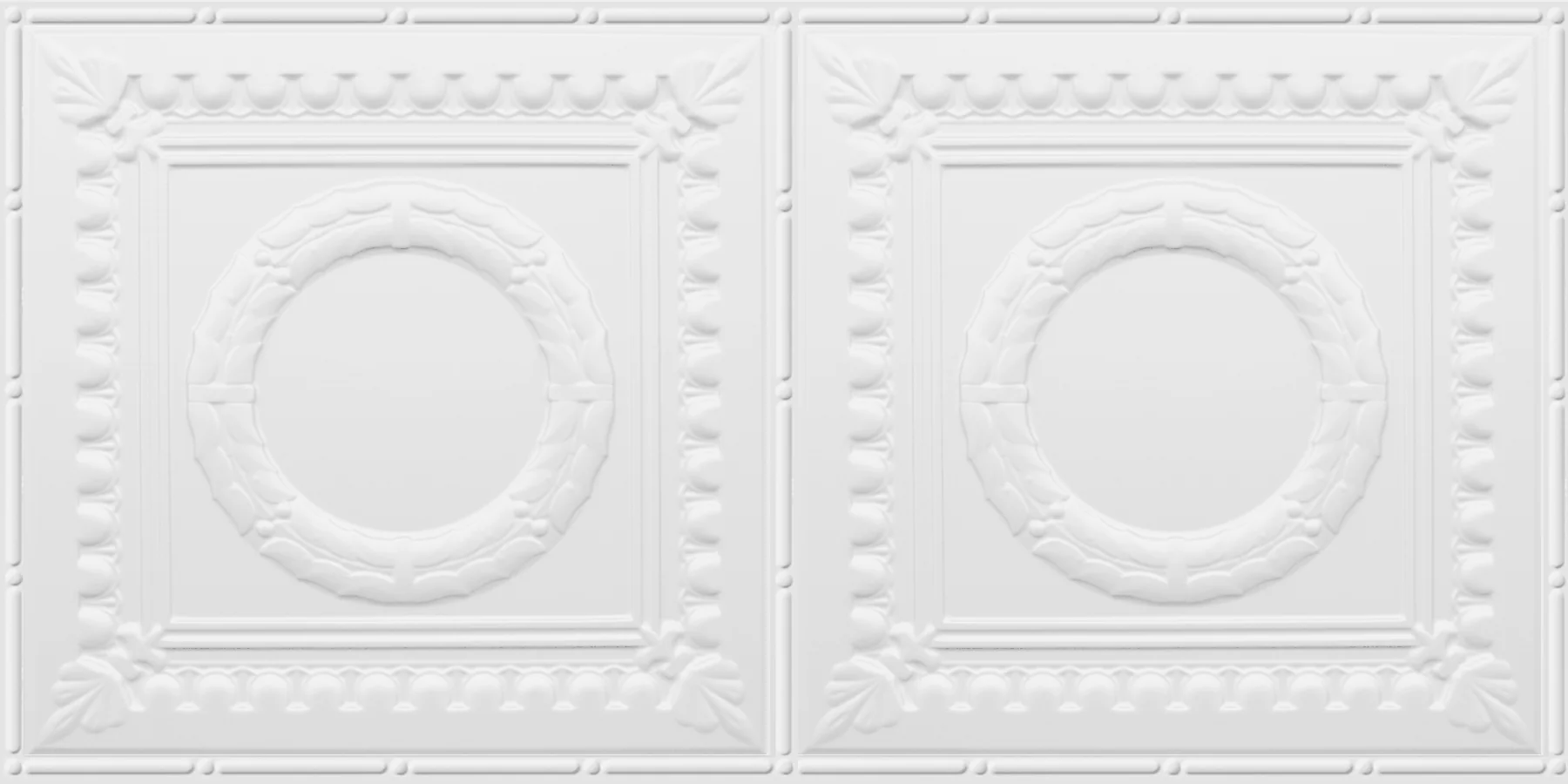MirroFlex Rosette White Thermoplastic Wall Panels material sample.