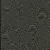 An abstract laminate pattern in black tones, defined by layered marks, tonal variation, and restrained visual movement