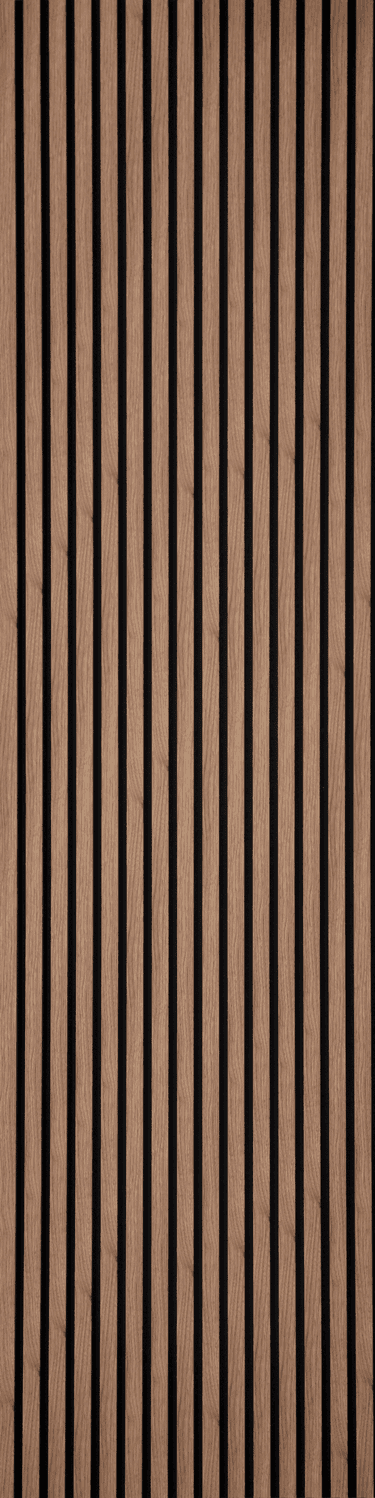 Akupanel Profile Wrapped English Oak Acoustical material sample.