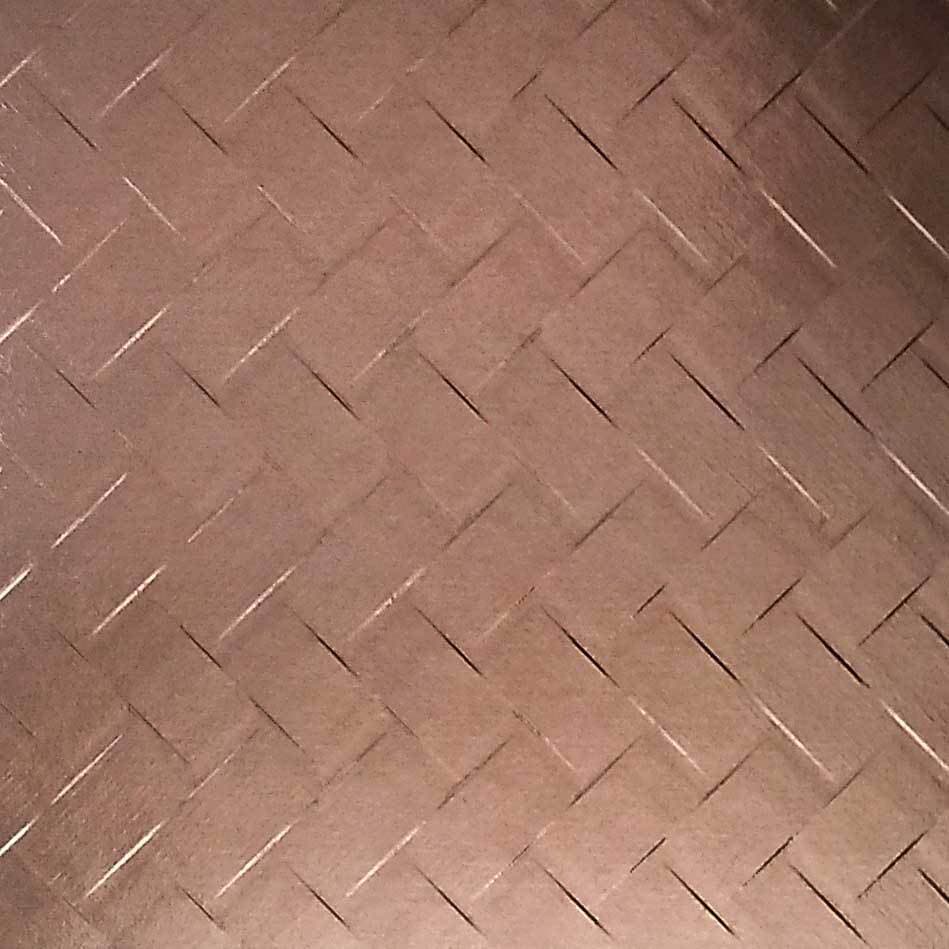 Specified Metals Basketweave HBW001 Copper Copper Laminate material sample.