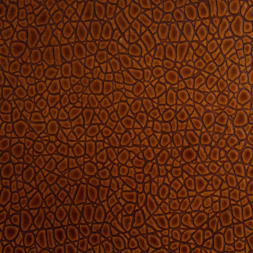 Ecodomo Mini Croc Copper Leather material sample.