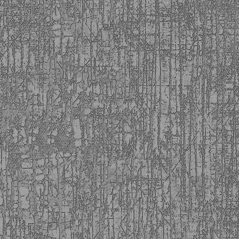 A metal-inspired laminate pattern in balanced neutral and mid-tone hues, defined by layered oxidation, brushed variation, and subtle reflective character