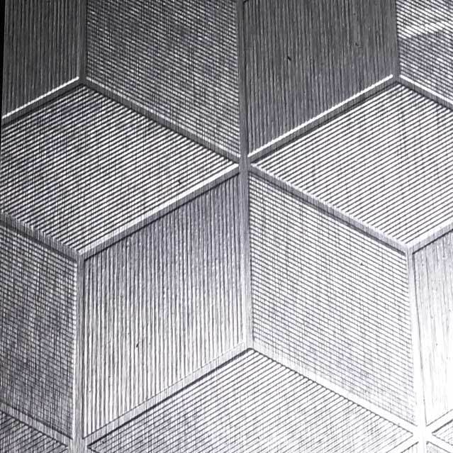 Specified Metals Cubic ECB002 Silver Grey Laminate material sample.