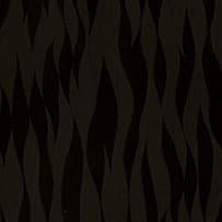An abstract laminate pattern in black tones, defined by layered marks, tonal variation, and restrained visual movement