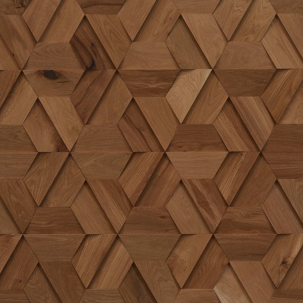 Duchateau Jig Natural Oak wood wall panel swatch.