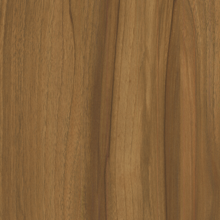 A woodgrain laminate pattern in walnut-brown tones, defined by natural grain movement and layered tonal variation