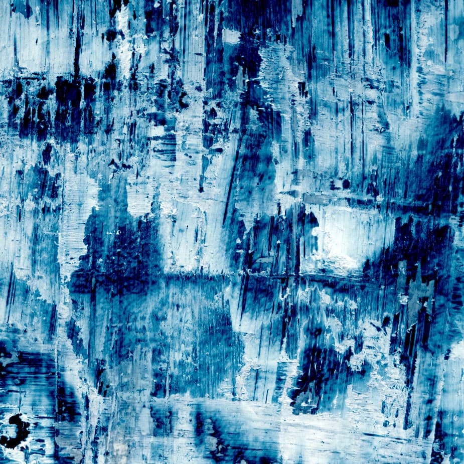 An abstract laminate pattern in balanced neutral and mid-tone hues, defined by layered marks, tonal variation, and restrained visual movement