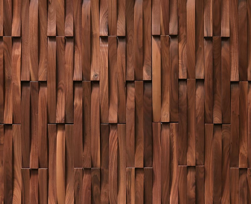 Duchateau Krescent American Walnut wood wall panel swatch.