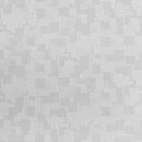 A geometric abstract laminate pattern in white tones, defined by structured lines, repeated forms, and controlled visual rhythm