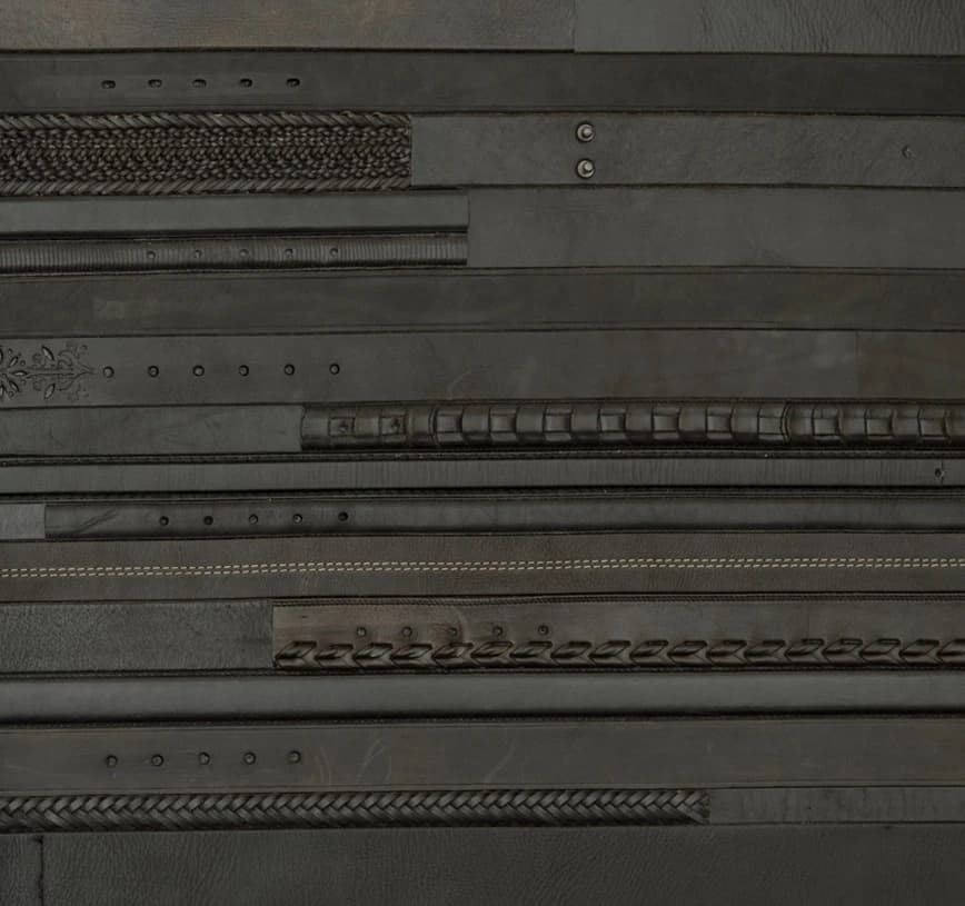 Ecodomo Black Panels Belt Leather material sample.