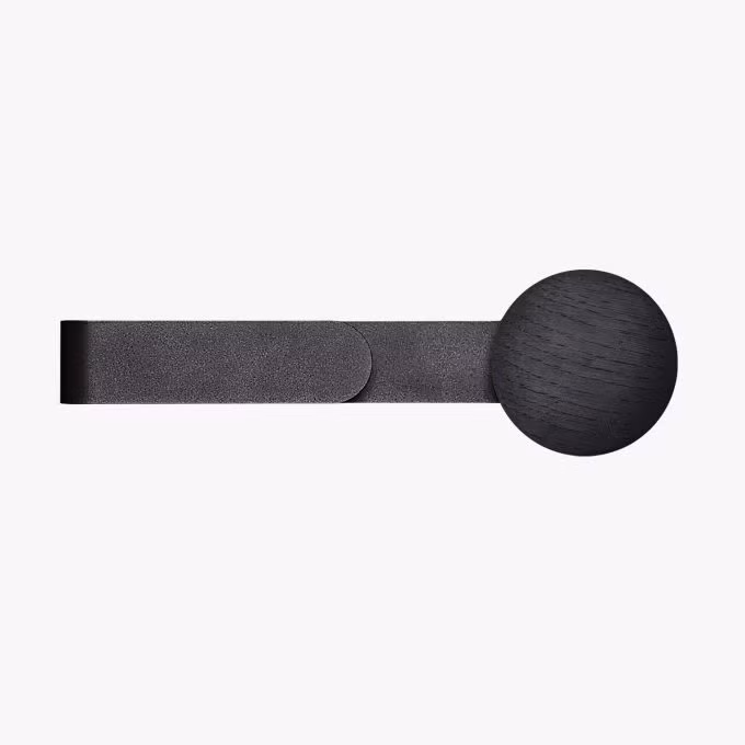 Akupanel Contract Accessory Horizontal Hanger Black Oak Black Acoustical material sample.