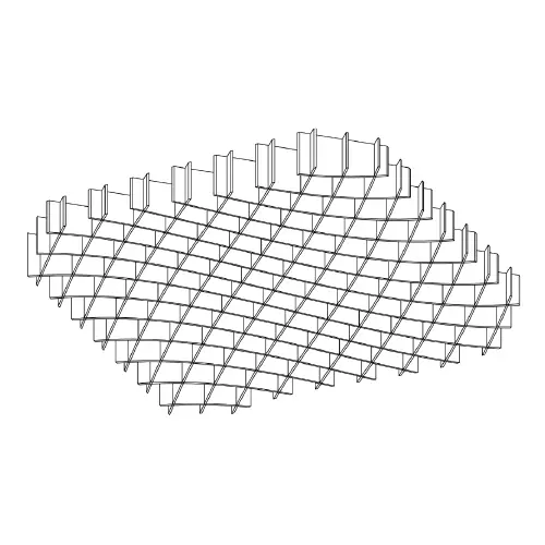 Ezobord Acoustical Net Golf Baffle Customizable Color Options Acoustical material sample.