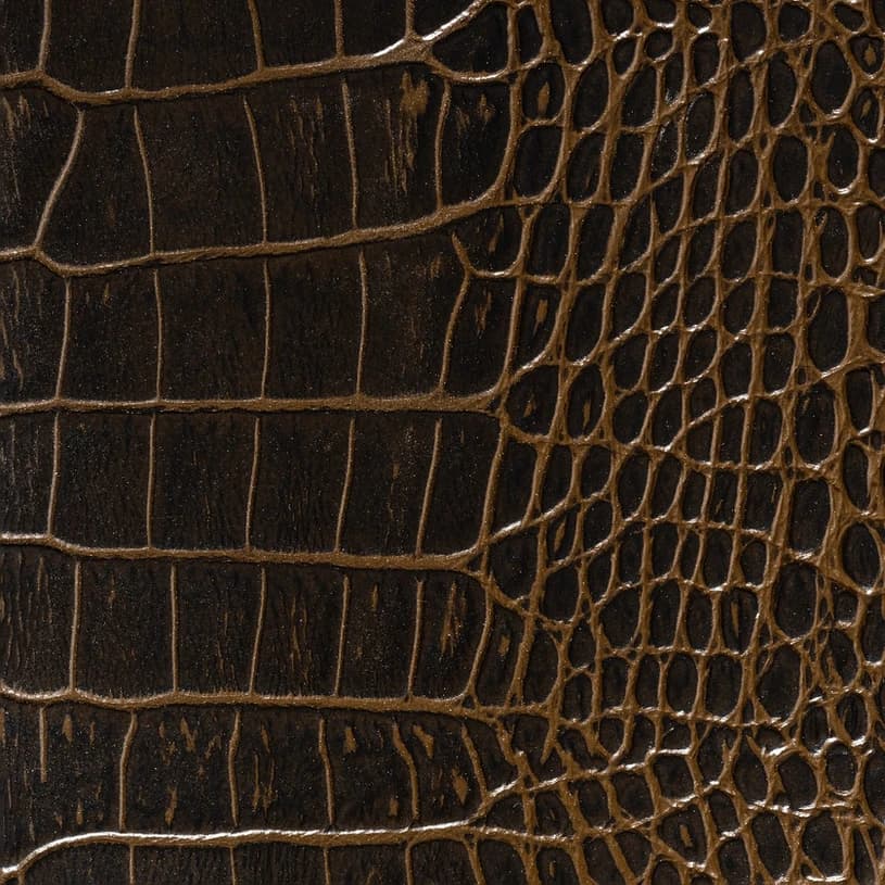 Ecodomo Antique Black Crocodile Leather material sample.
