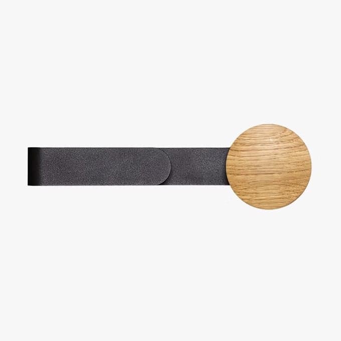 Akupanel Contract Accessory Horizontal Hanger Natural Oak Black Acoustical material sample.