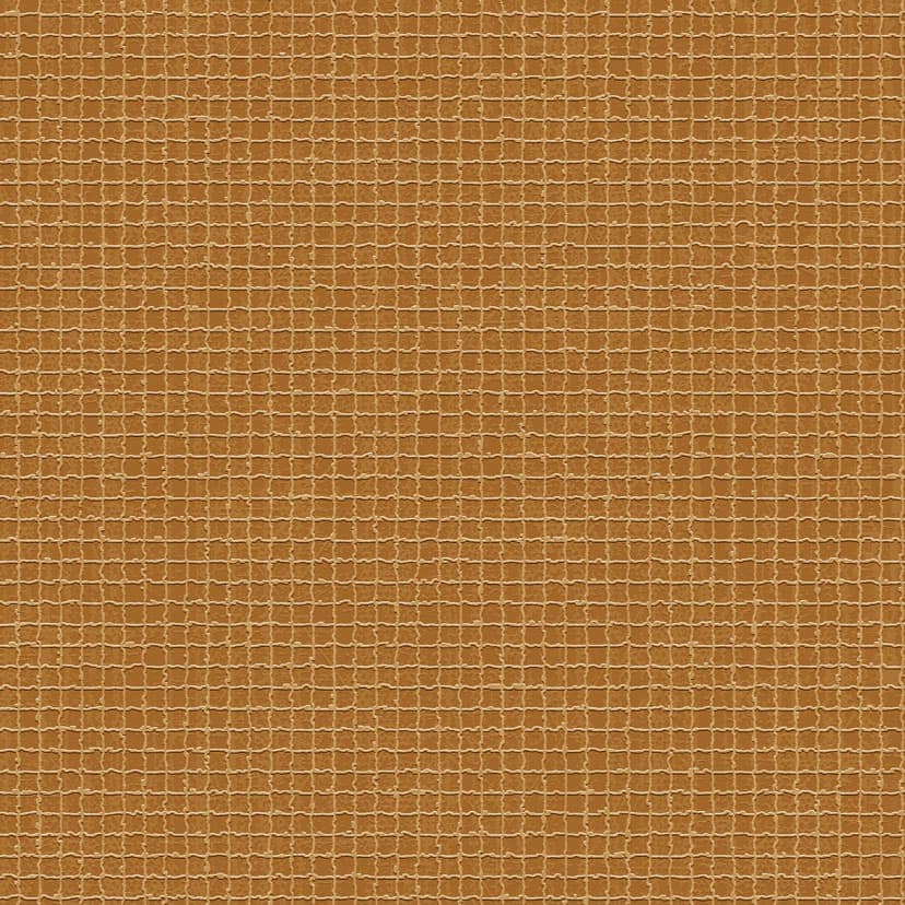 An abstract laminate pattern in orange tones, defined by layered marks, tonal variation, and restrained visual movement