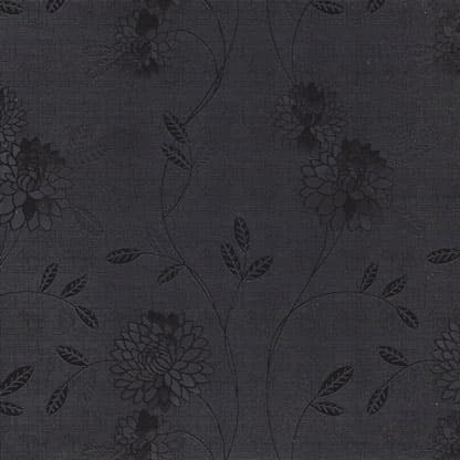 A botanical abstract laminate pattern in black tones, defined by organic silhouettes and softly layered natural movement