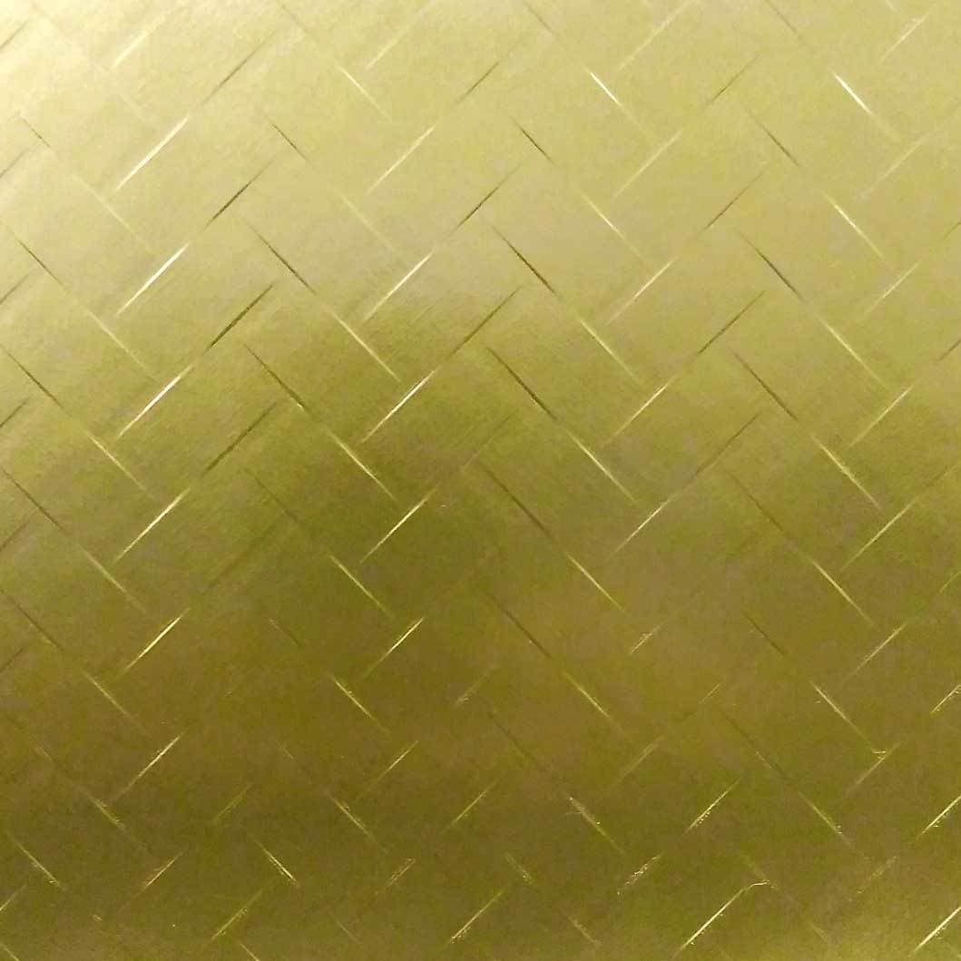 Specified Metals Basketweave HBW003 Gold Gold Laminate material sample.
